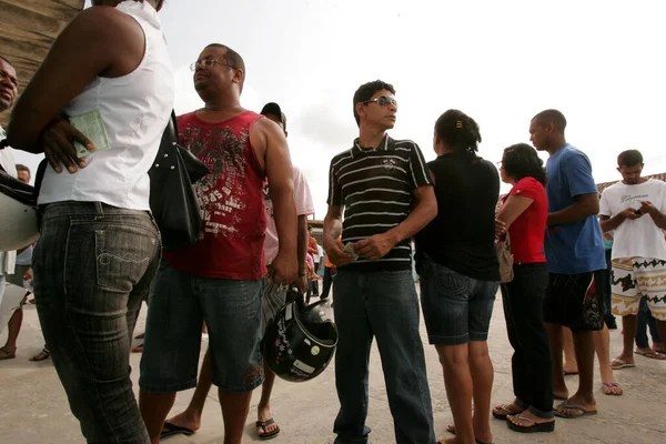 Eunapolis Bahia Brasilien Oktober 2010 Wahllokale Stehen Schlange Während Der — Stockfoto