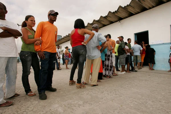 Eunapolis Bahia Brazílie Října 2010 Fronta Voličů Hlasování Během Voleb — Stock fotografie