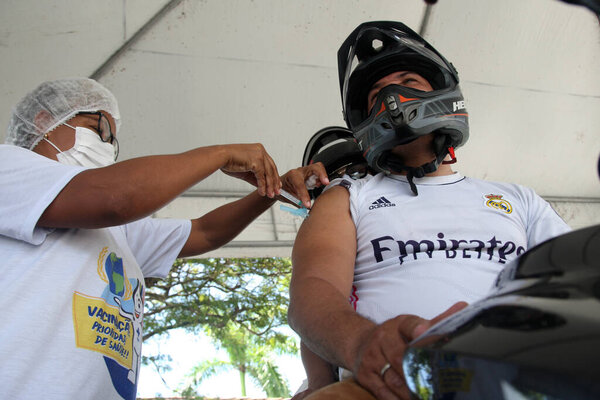 Salvador Bahia Brazil February 2022 Nursing Technician Health Department Applies — Stock Photo, Image