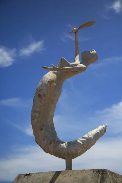Сальвадор Баия Бразилия Января 2022 Года Скульптура Русалки Камне Районе — стоковое фото