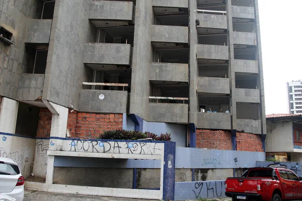 Salvador Bahia Brasil Fevereiro 2022 Ruínas Prédio Abandonado Onde Hotel — Fotografia de Stock