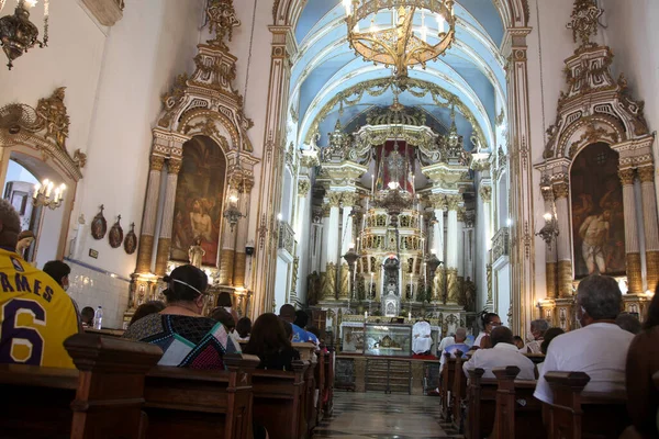 Salvador Bahia Brasil Febrero 2022 Vista Interna Basílica Nosso Senhor —  Fotos de Stock