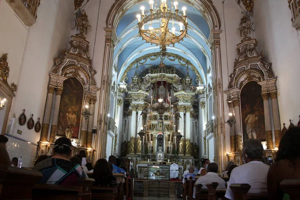 Salvador Bahia Brasile Febbraio 2022 Veduta Interna Della Basilica Nosso — Foto Stock