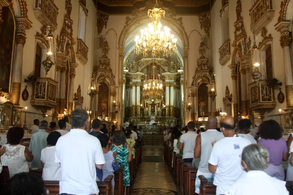 Salvador Bahia Brasil Fevereiro 2022 Visão Interna Basílica Nosso Senhor — Fotografia de Stock