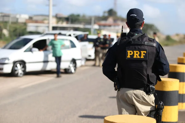 Simoes Filho Bahia Brazílie Října 2018 Agent Dálniční Policie Prf — Stock fotografie