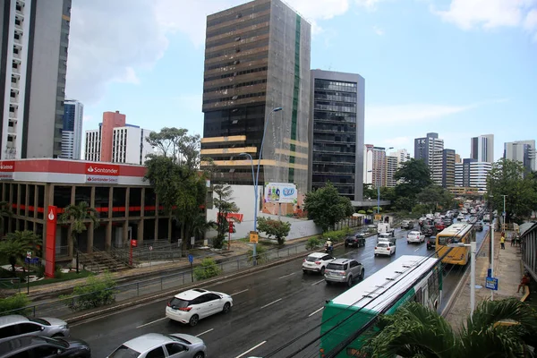 Salvador Bahia Braziliaans Februari 2022 Zicht Bedrijfsgebouwen Aan Avenida Tancredo — Stockfoto