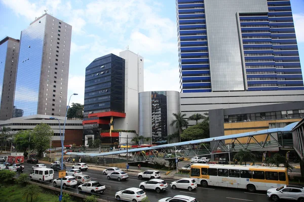 Salvador Bahia Brasil Febrero 2022 Vista Edificios Comerciales Avenida Tancredo — Foto de Stock