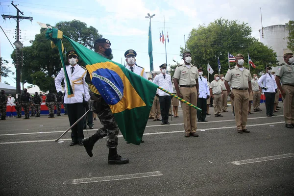 Salvador Bahia Brazília 2022 Február Bahia Katonai Rendőrség Tagjait Salvadori — Stock Fotó