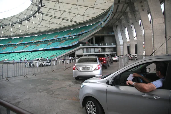 Salvador Bahia Brazilský Únor 2022 Fronta Vozidel Stanovišti Facination Proti — Stock fotografie