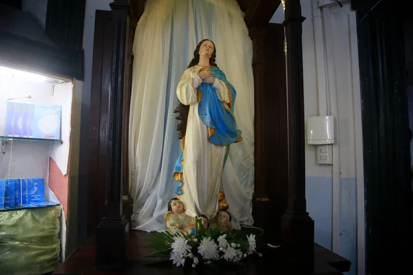 2022年2月20日 在萨尔瓦多市的达拉帕会议上看到的诺萨 森赫拉 孔塞乔的神圣形象 — 图库照片