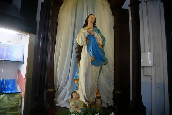 2022年2月20日 在萨尔瓦多市的达拉帕会议上看到的诺萨 森赫拉 孔塞乔的神圣形象 — 图库照片