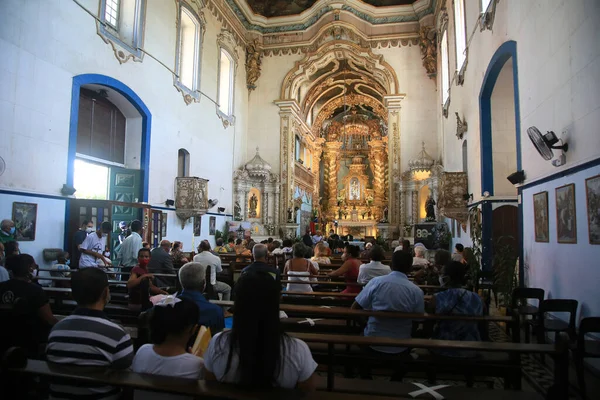 Salvador Bahia Brasile Febbraio 2022 Altare Della Chiesa Convento Nossa — Foto Stock