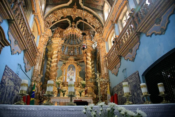 Salvador Bahia Brasil Febrero 2022 Altar Iglesia Convento Nossa Senhora — Foto de Stock