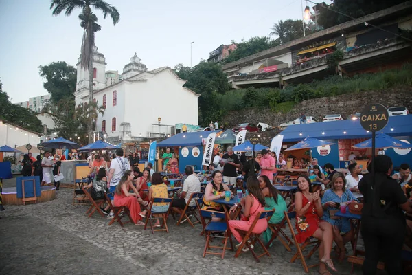 Salvador Bahia Brazil February 2022 Люди Карнавальній Вечірці Місті Сальвадор — стокове фото