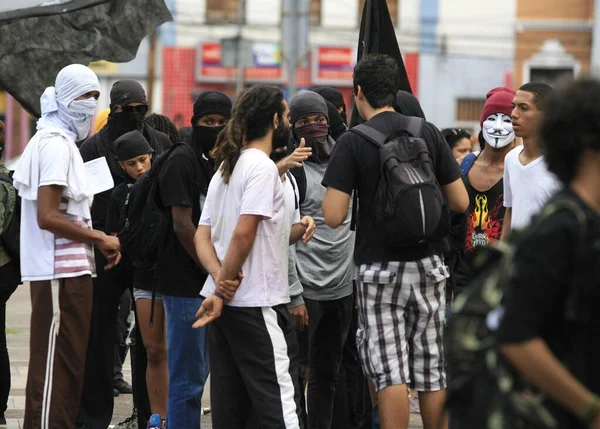 Salvador Bahia Brezilya Haziran 2014 Salvador Şehrinde Düzenlenen Protestoda Fifa — Stok fotoğraf