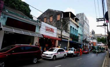 Salvador, Bahia, Brezilya - 8 Aralık 2015: Salvador şehrindeki Avenida J. Seabra - Baixa dos Sapateiros.