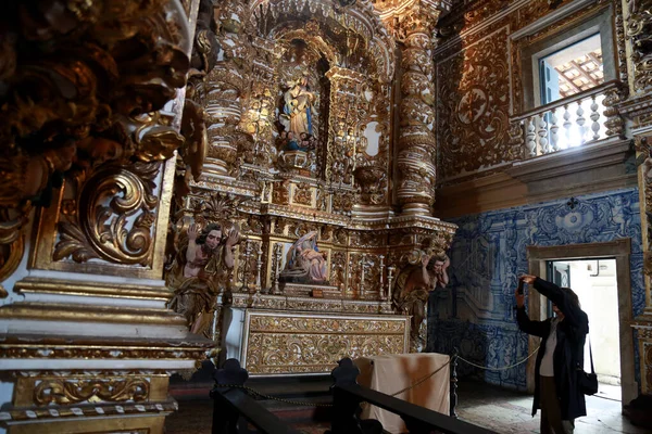 Salvador Bahia Brazylia Maj 2015 Widok Wnętrza Złotem Igreja Sao — Zdjęcie stockowe