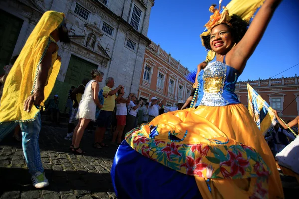 Salvador Bahia Brasil Febrero 2016 Miembros Escuela Samba Unidos Itapua — Foto de Stock