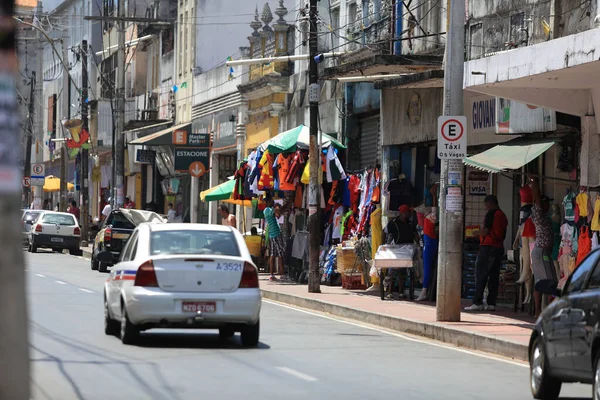 Salvador Bahia Brazilië December 2015 Zicht Winkels Avenida Seabra Baixa — Stockfoto