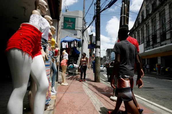 Salvador Bahia Brazilië December 2015 Zicht Winkels Avenida Seabra Baixa — Stockfoto