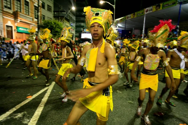 Salvador Bahia Brasil Marzo 2014 Miembros Del Grupo Carnaval Muzenza —  Fotos de Stock