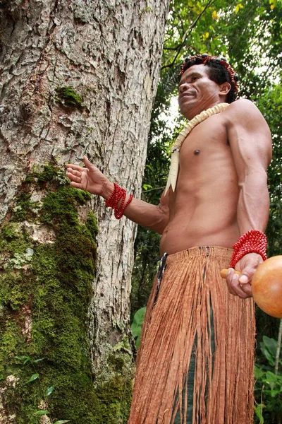 Porto Seguro Bahia Brazil Oktober 2012 Indianer Pataxo Etnicitet Ses — Stockfoto