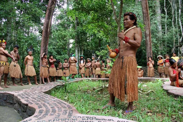 Porto Seguro Bahia Brasil Outubro 2012 Índios Etnia Pataxo São — Fotografia de Stock