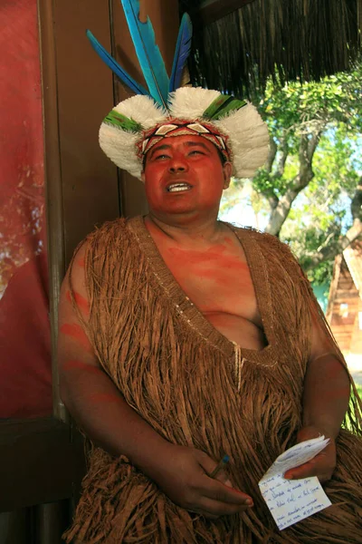 Santa Cruz Cabralia Bahia Brazil December 2008 Indians Pataxo Ethnicity — Stock Photo, Image