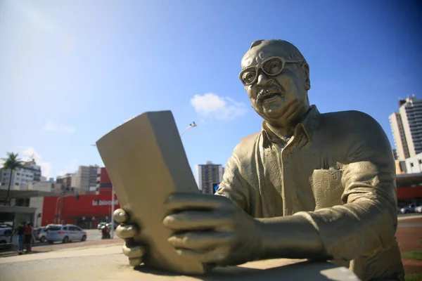 Salvador Bahia Brazil Maart 2022 Standbeeld Van Het Schrijven Joao — Stockfoto