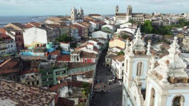 Salvador, Bahia, Brezilya - 7 Mart 2022 Pelourinho Manzarası, Salvador 'un tarihi merkezi.