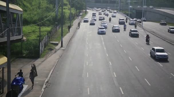 Salvador Bahia Brasilien März 2022 Fahrzeugverkehr Auf Einer Straße Der — Stockvideo