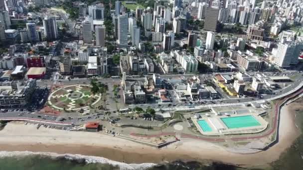 Salvador Bahia Brazil March 2022 Aerial View Residential Buildings Pituba — 图库视频影像