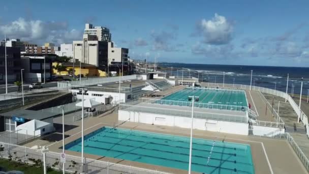 Salvador Bahia Brazylijski Marca 2022 Widok Basen Arenie Wodnej Sąsiedztwie — Wideo stockowe