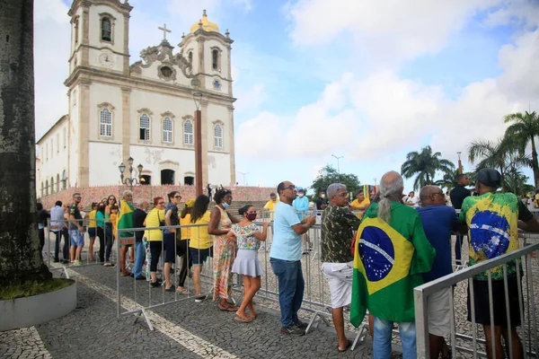 Salvador Bahia Brasil Marzo 2022 Seguidores Del Presidente Jair Bolsonaro — Foto de Stock
