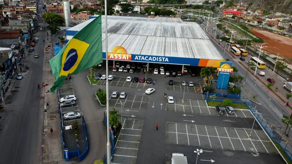 ブラジル バヒアのサルヴァドール2022年3月16日 サルバドール市内のウルグアイ近郊にあるアサイースーパーマーケットの空撮 — ストック写真