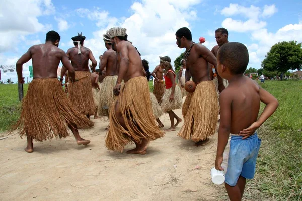 Porto Seguro Bahia Brasil Dezembro 2007 Índios Etinia Pataxo Durante — Fotografia de Stock