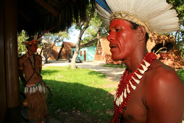 Porto Seguro Bahia Brazil December 2007 Indianer Från Etinia Pataxo — Stockfoto