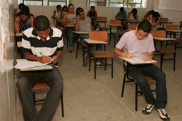 Eunapolis Bahia Brazil November 2010 Person Taking Enem Test School — Stock Photo, Image