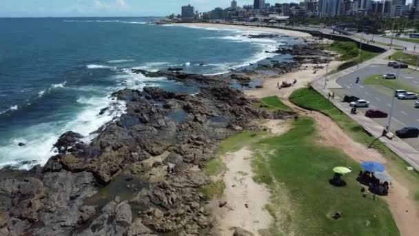 Salvador Bahia Brezilya Mart 2022 Salvador Şehrinin Kıyısındaki Jardim Alah — Stok video