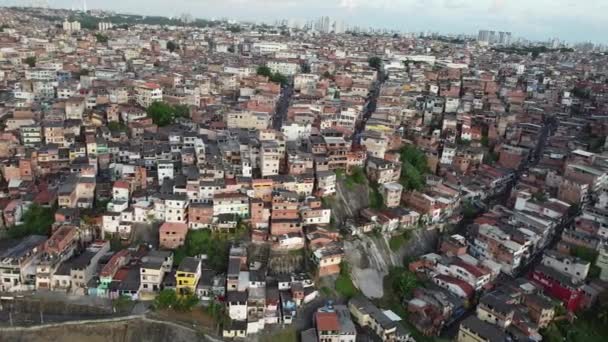 Salvador Bahia Brazil Mars 2022 Boende Favelaområde Liberdade Och Calcada — Stockvideo