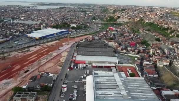 Salvador Bahia Brasil Março 2022 Moradia Área Favela Região Liberdade — Vídeo de Stock