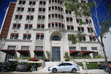 Salvador, Bahia, Brezilya - 25 Mart 2022: Salvador 'un tarihi merkezinde Hotel Fasano manzarası.