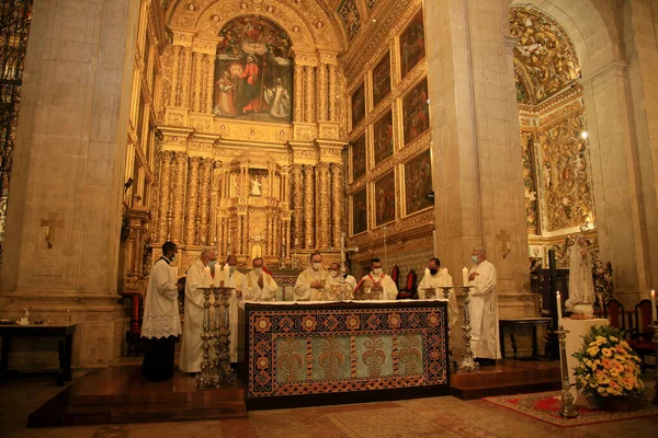 Salvador Bahia Brasil Marzo 2022 Misa Catedral Basílica Ciudad Salvador —  Fotos de Stock