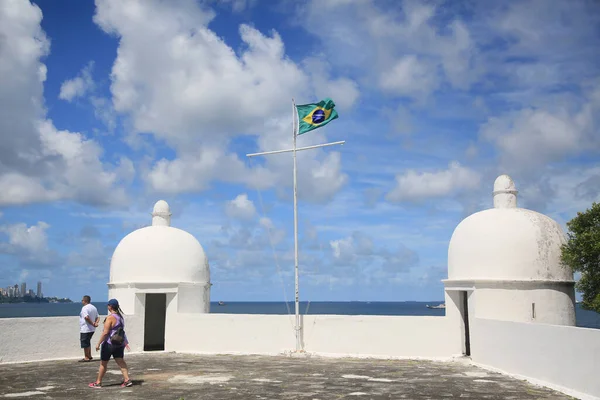 Salvador Bahia Brasil Março 2022 Vista Forte Monte Serrat Região — Fotografia de Stock