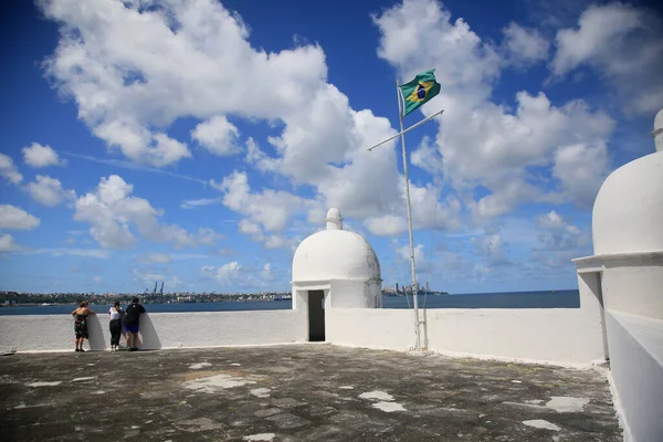 Salvador Bahia Brazil Maart 2022 Uitzicht Het Monte Serrat Fort — Stockfoto