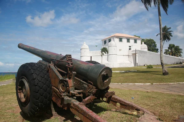 Salvador Bahia Brésil Mars 2022 Vue Sur Fort Monte Serrat Photos De Stock Libres De Droits