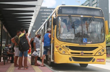 Salvador, Bahia, Brezilya - 31 Ocak 2022: Salvador 'daki Barroquinha Otobüs Terminali.