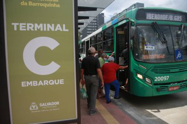 Salvador, Bahia, Brezilya - 31 Ocak 2022: Salvador 'daki Barroquinha Otobüs Terminali.