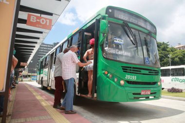 Salvador, Bahia, Brezilya - 31 Ocak 2022: Salvador 'daki Barroquinha Otobüs Terminali.