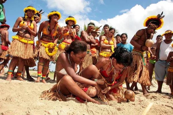 Santa Cruz Cabralia Bahia Brazil April 2009 Indigenous People Pataxo — Stock Photo, Image